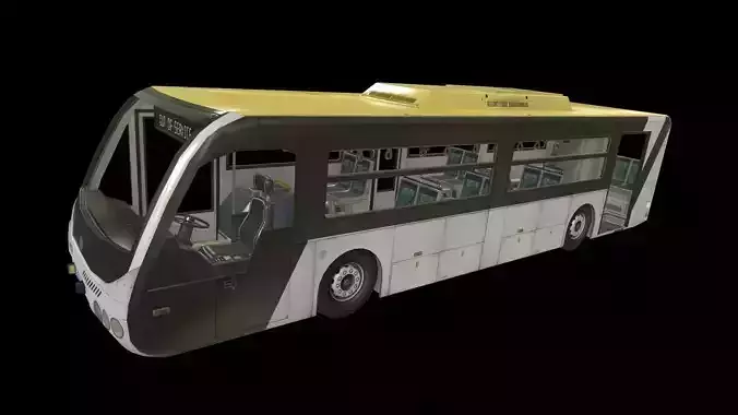 Airport Bus Low-poly 3D model