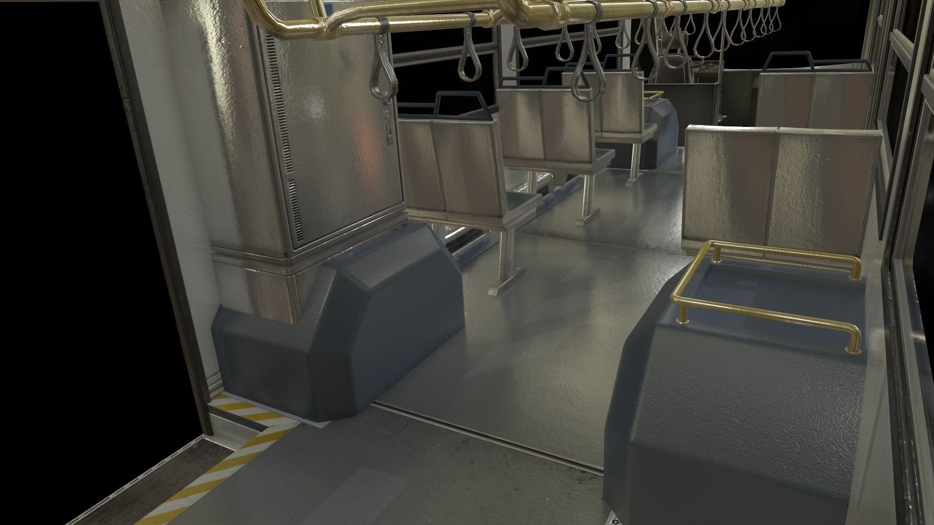Airport Bus Low-poly 3D model_6