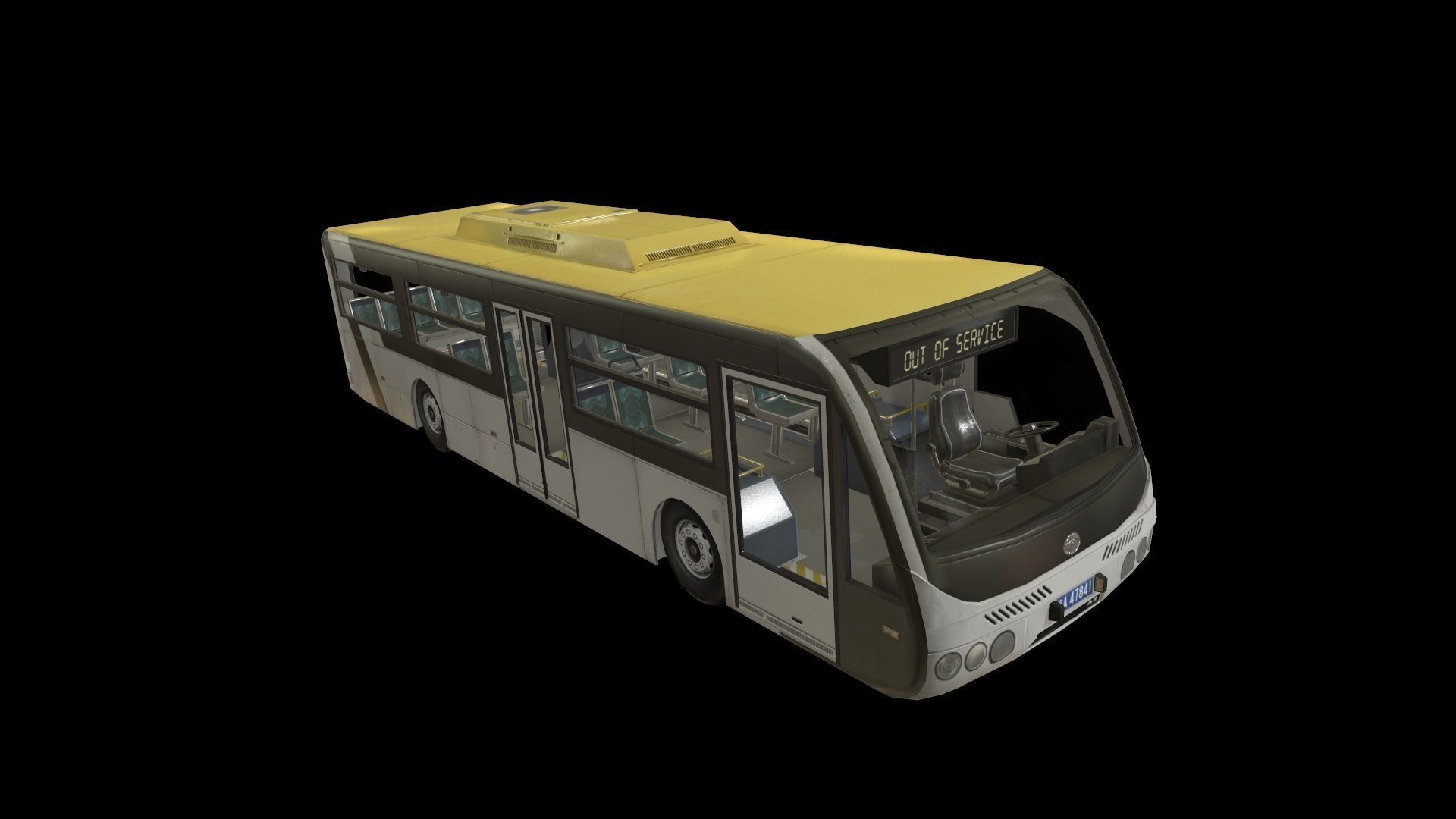 Airport Bus Low-poly 3D model_1