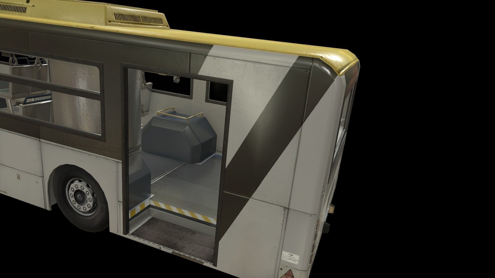 Airport Bus Low-poly 3D model_4