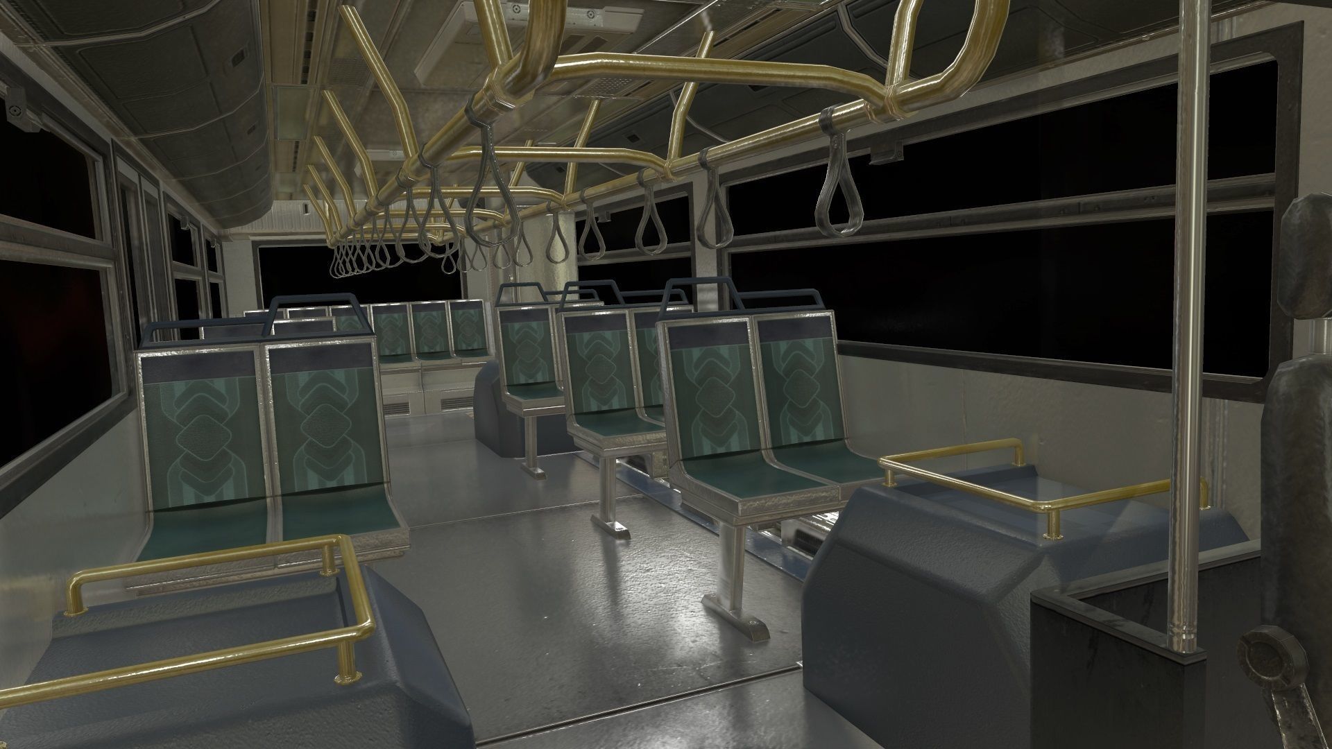 Airport Bus Low-poly 3D model_3
