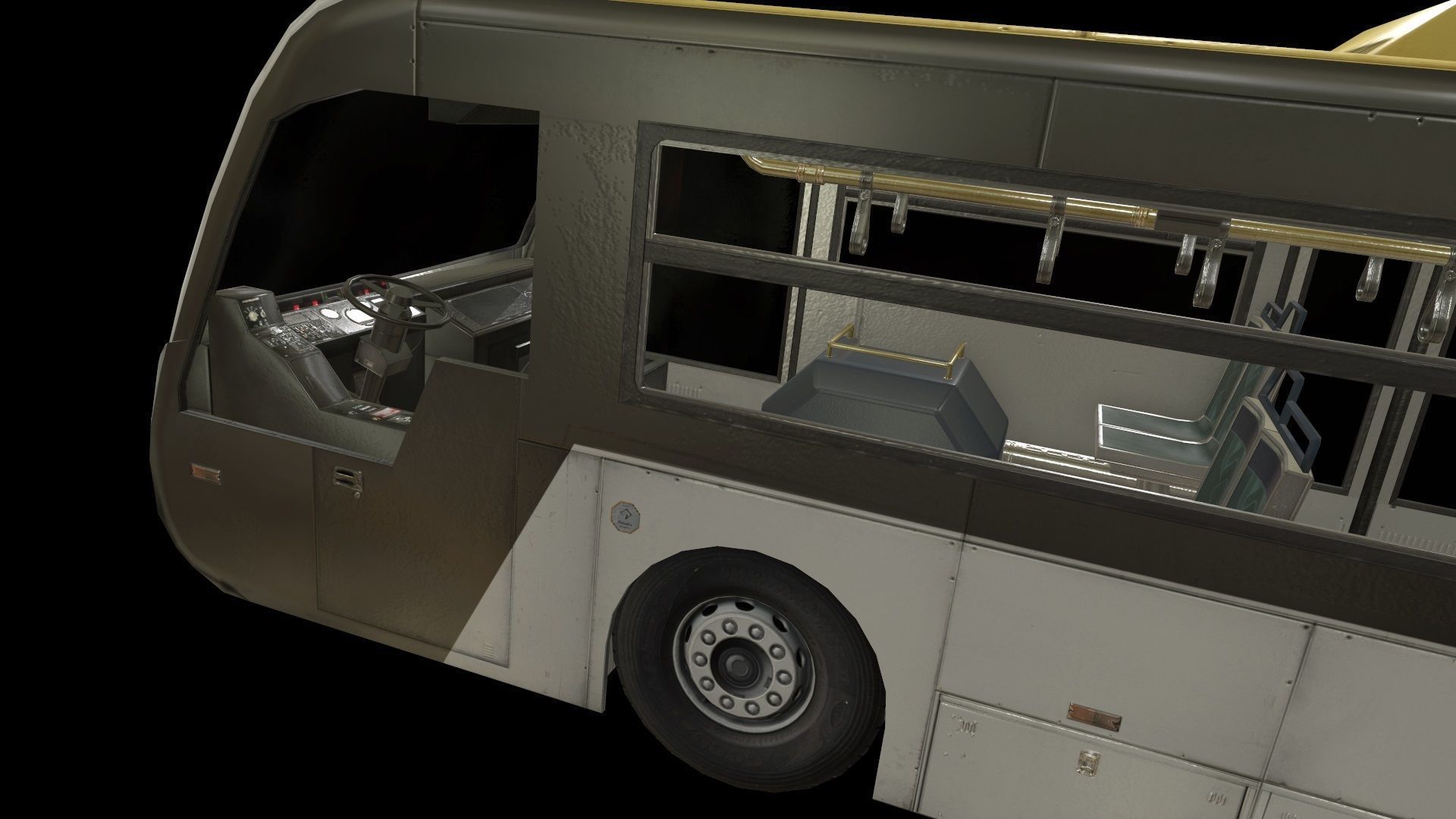 Airport Bus Low-poly 3D model_5
