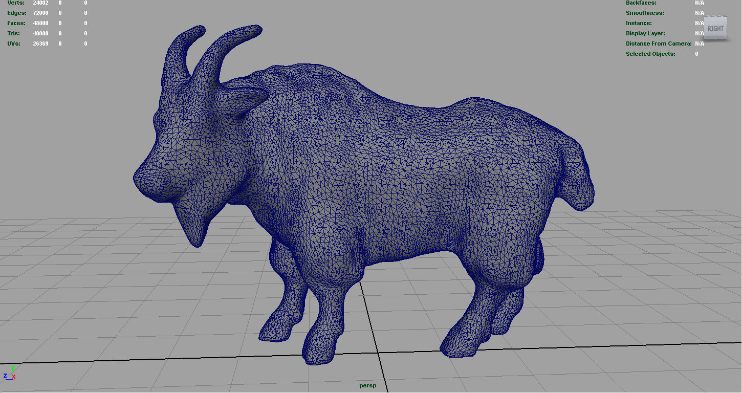 White goat Low-poly 3D model_3