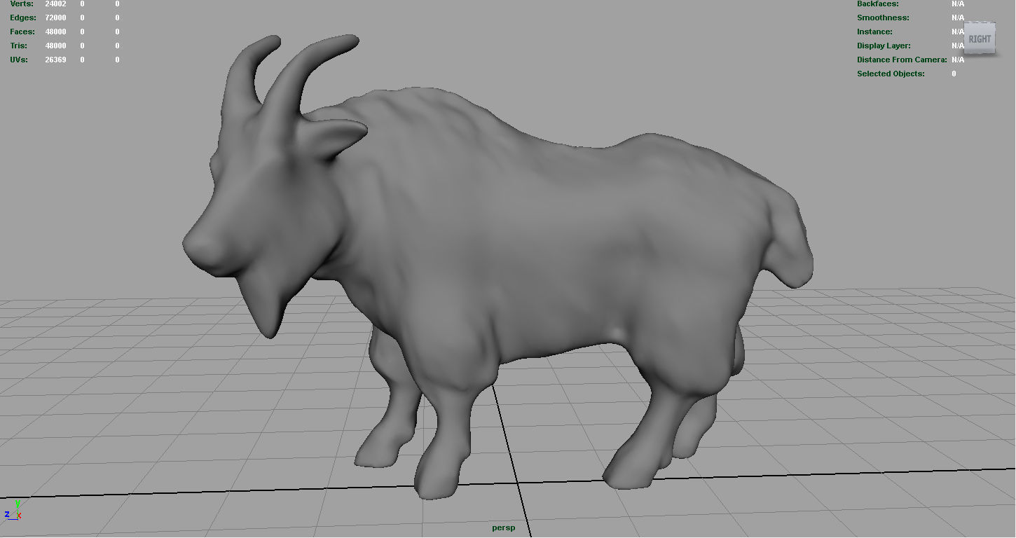 White goat Low-poly 3D model_2