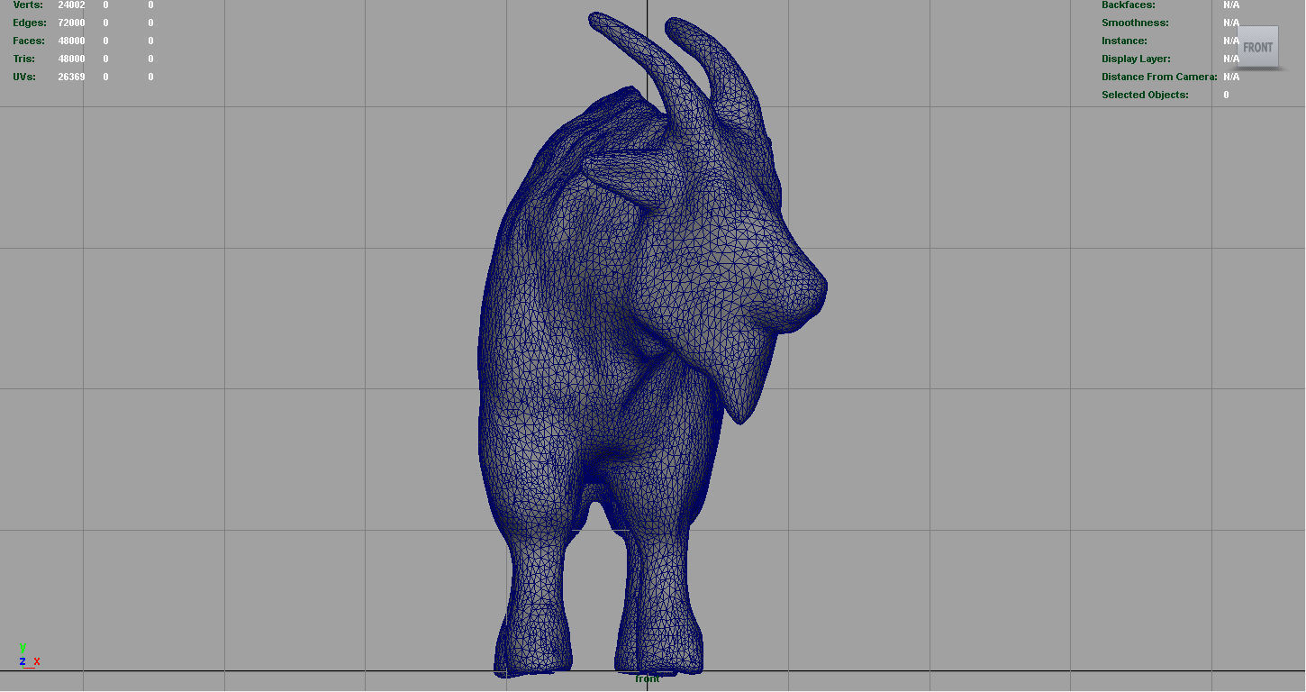 White goat Low-poly 3D model_8