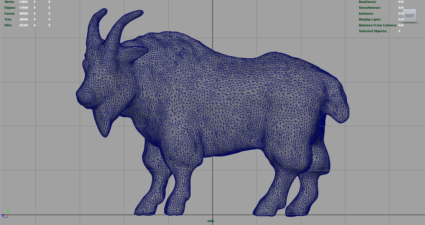 White goat Low-poly 3D model_7