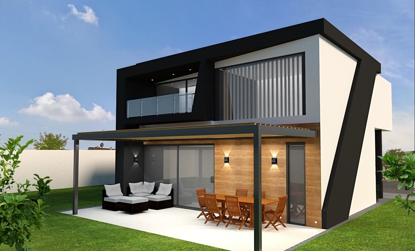 modern house K120 Low-poly 3D model_1