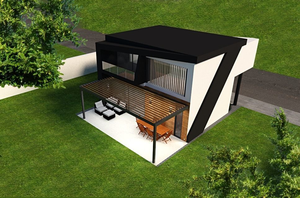modern house K120 Low-poly 3D model_2