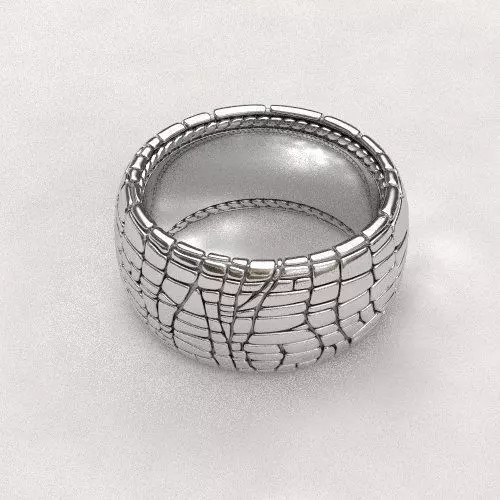 Crocodile leather ring 3D print model