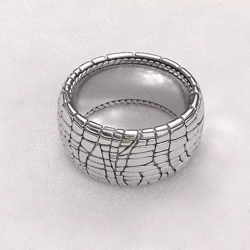 Crocodile leather ring 