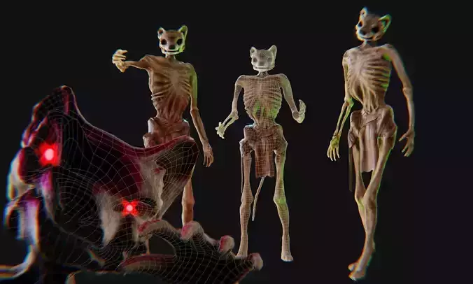 Undead Anthropomorphic Lich Free low-poly 3D model