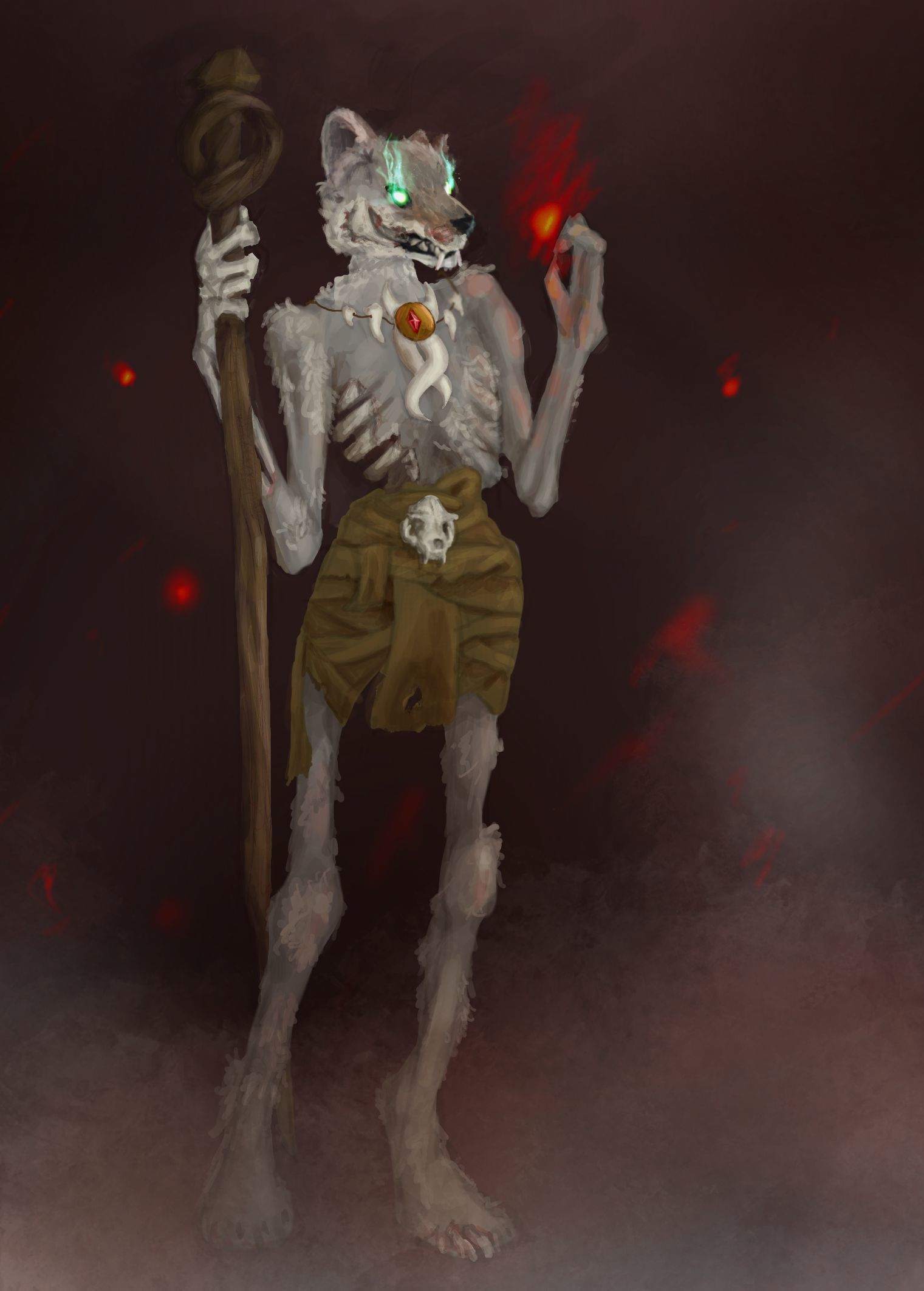 Undead Anthropomorphic Lich Free low-poly 3D model_1
