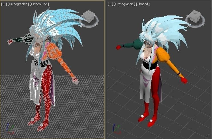 ryoko hakubi form Tenchi Muyo VR - AR - low-poly 3D model Low-poly 3D model_3