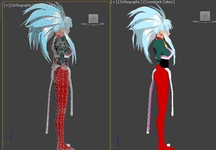 ryoko hakubi form Tenchi Muyo VR - AR - low-poly 3D model Low-poly 3D model_1