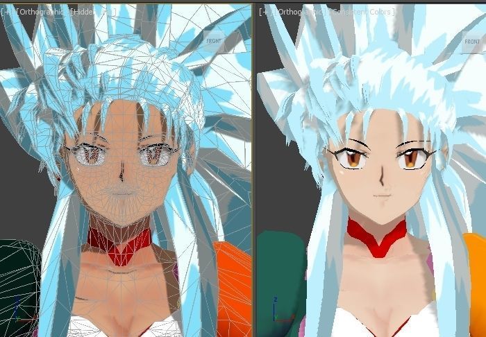 ryoko hakubi form Tenchi Muyo VR - AR - low-poly 3D model Low-poly 3D model_5