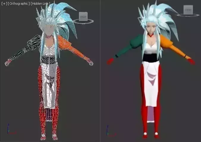 ryoko hakubi form Tenchi Muyo VR - AR - low-poly 3D model
