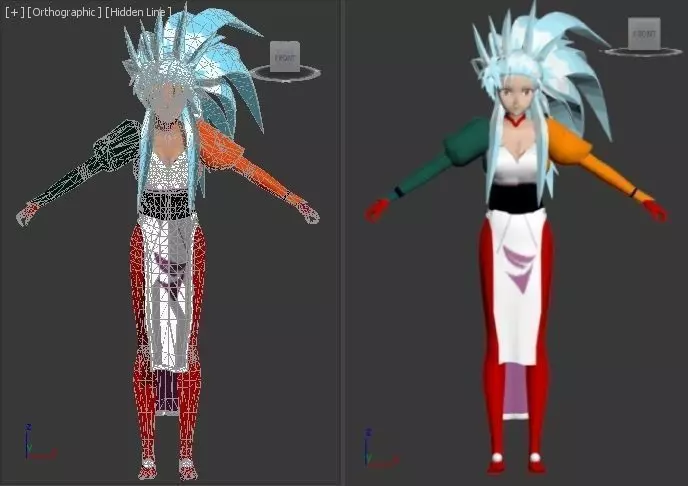 ryoko hakubi form Tenchi Muyo VR - AR - low-poly 3D model Low-poly 3D model_0