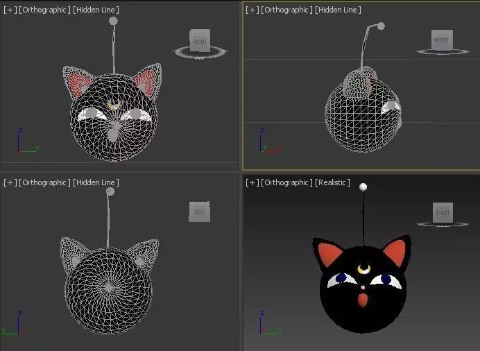 cat ball chibiusa sailor moon VR - AR - low-poly 3D model Free low-poly 3D model