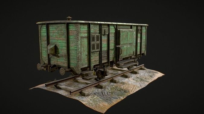 Railway carriage Free low-poly 3D model