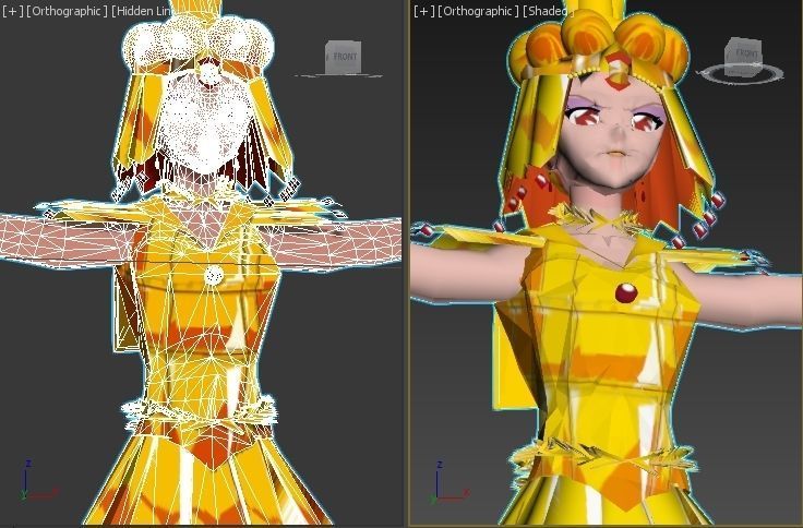 Sailor Galaxia sailor moon VR - AR - low-poly 3D model Low-poly 3D model_3