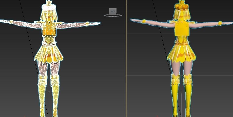 Sailor Galaxia sailor moon VR - AR - low-poly 3D model Low-poly 3D model_2