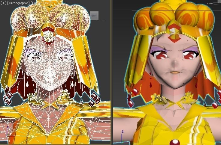Sailor Galaxia sailor moon VR - AR - low-poly 3D model Low-poly 3D model_4