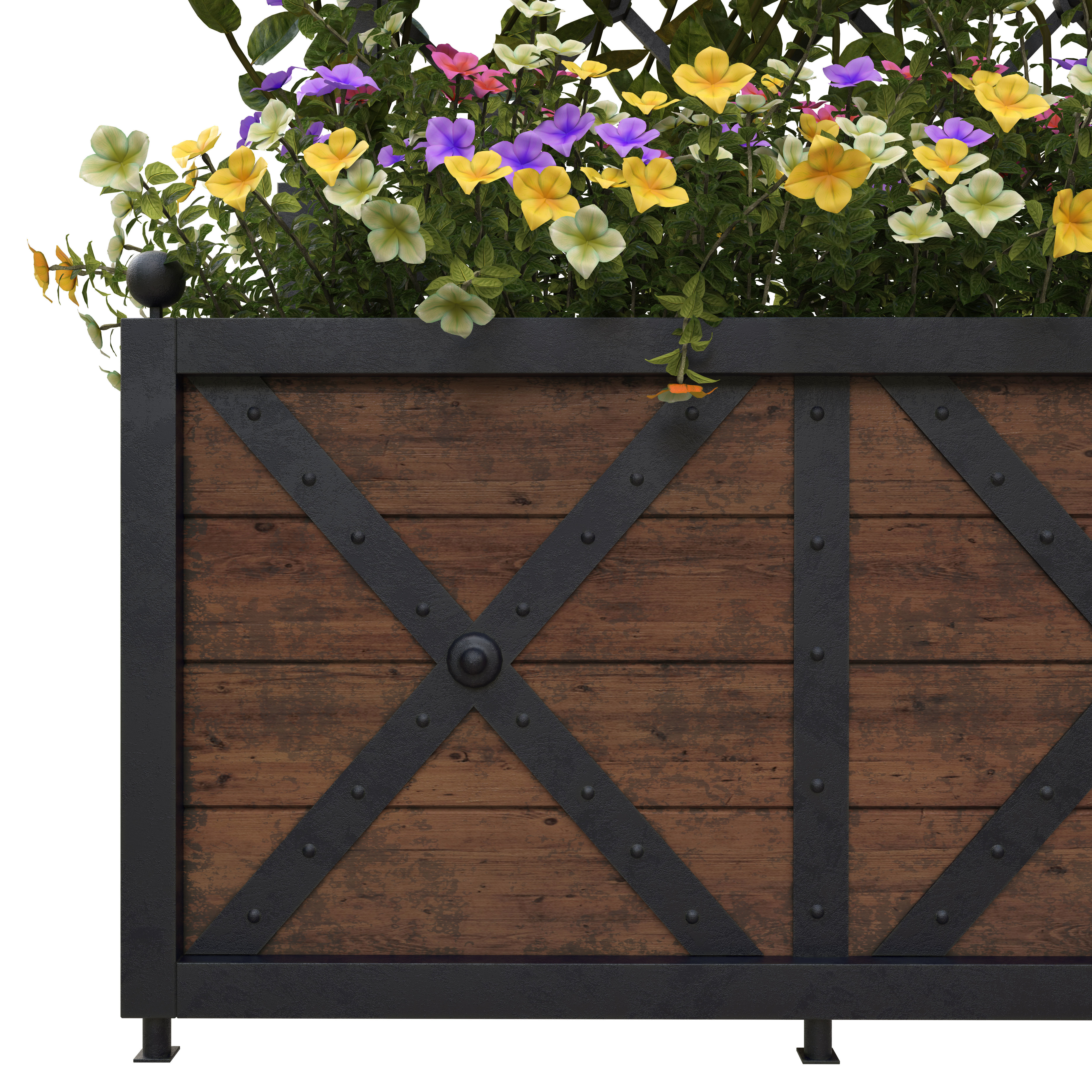 Pergola with flowers 3D model_4