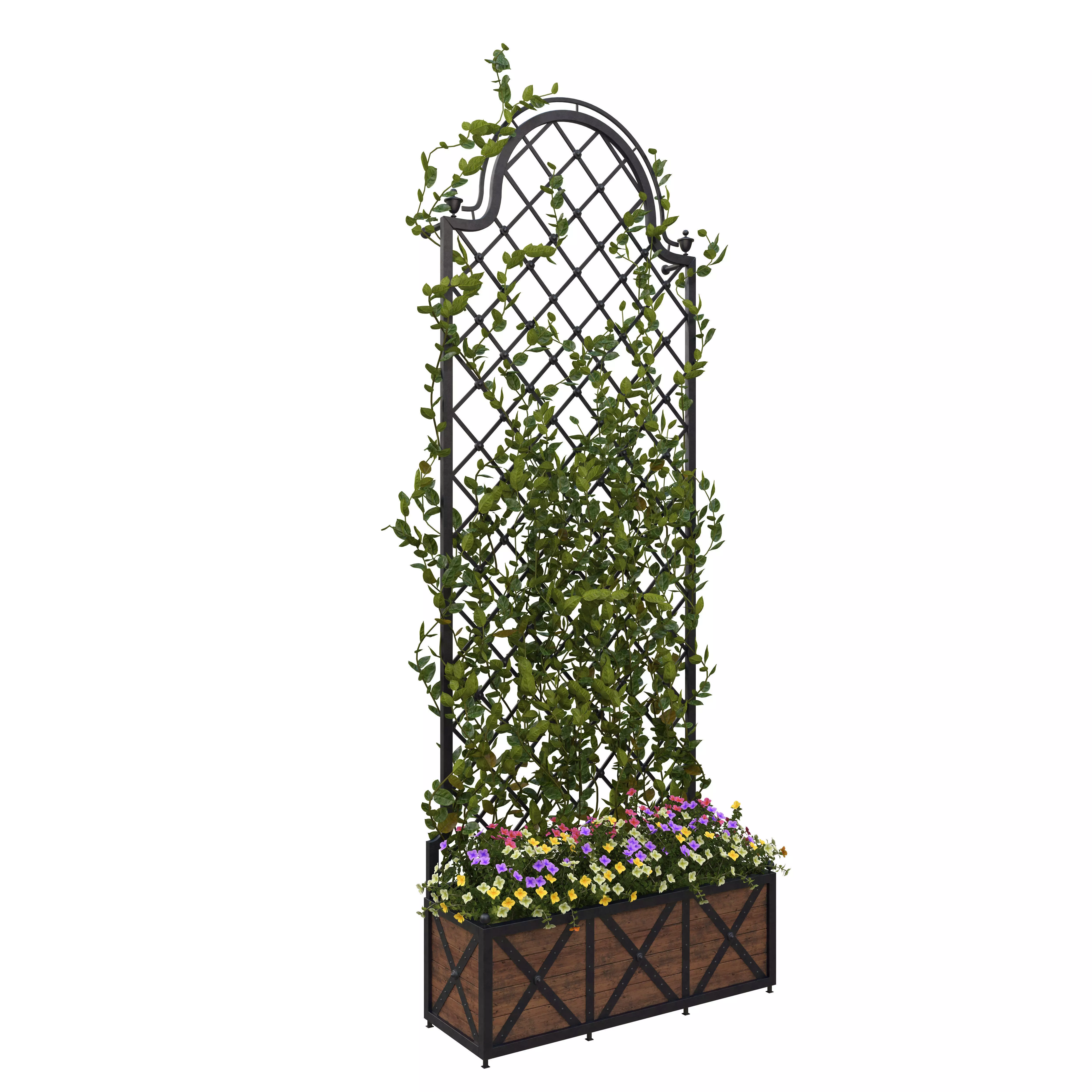 Pergola with flowers 3D model_0