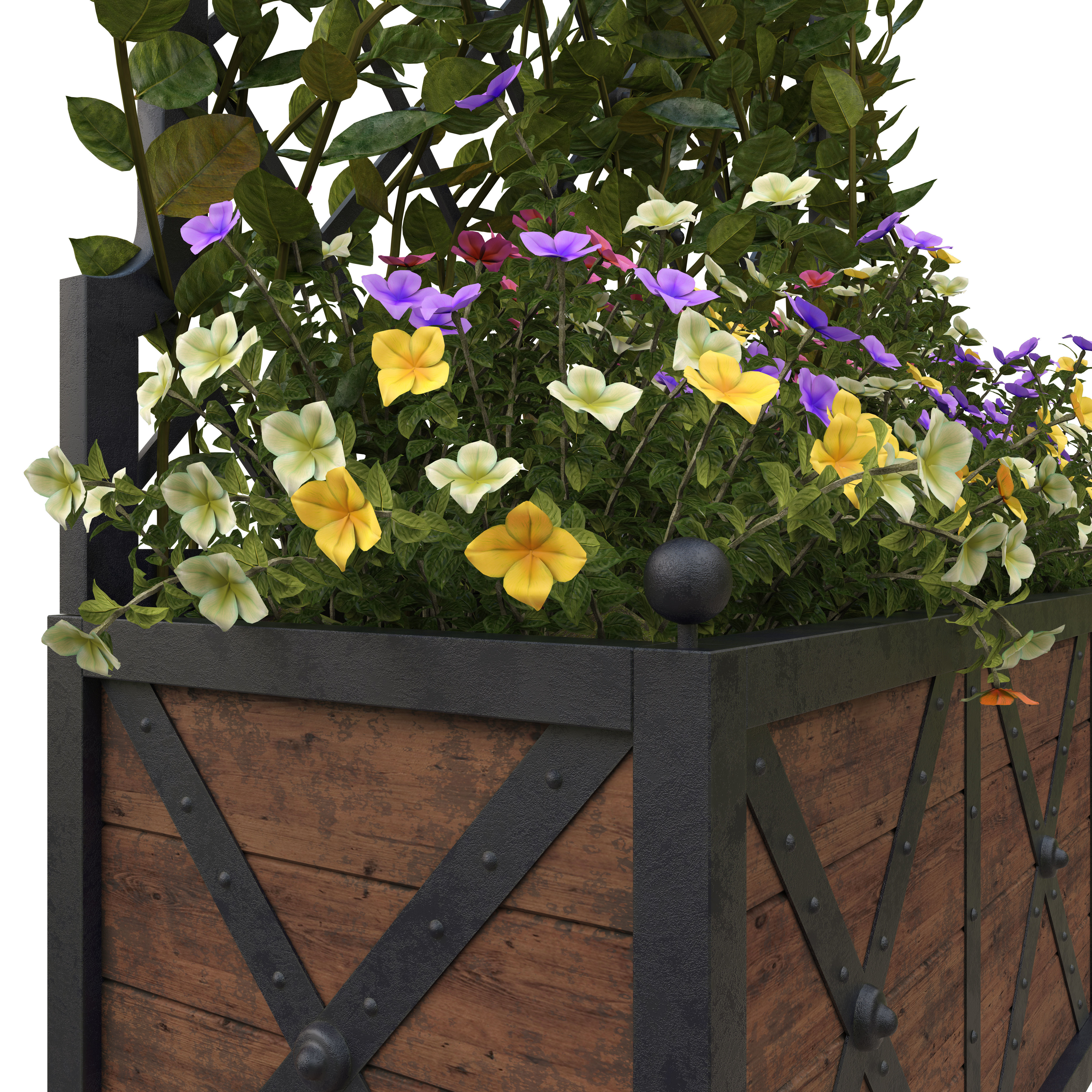 Pergola with flowers 3D model_2