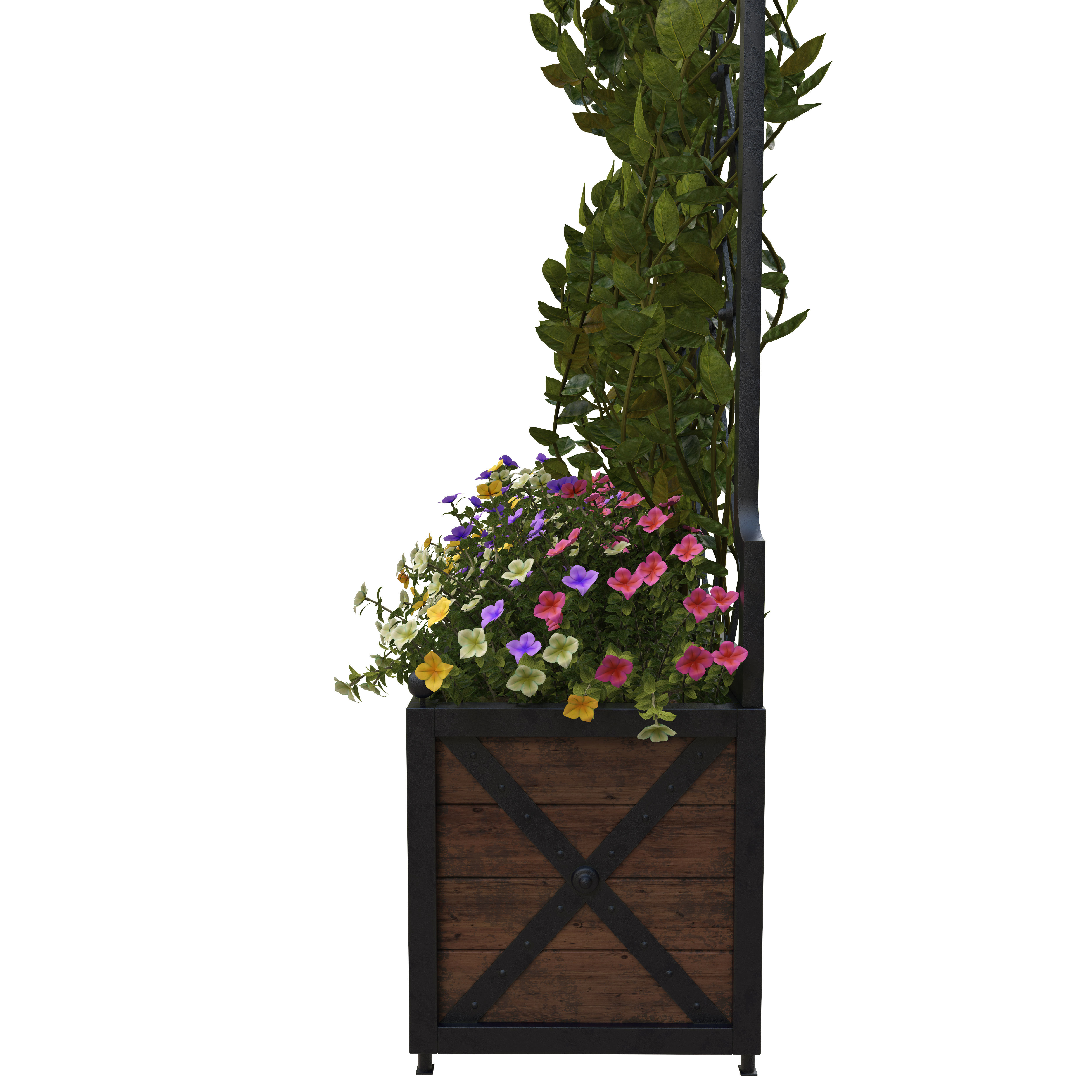Pergola with flowers 3D model_6