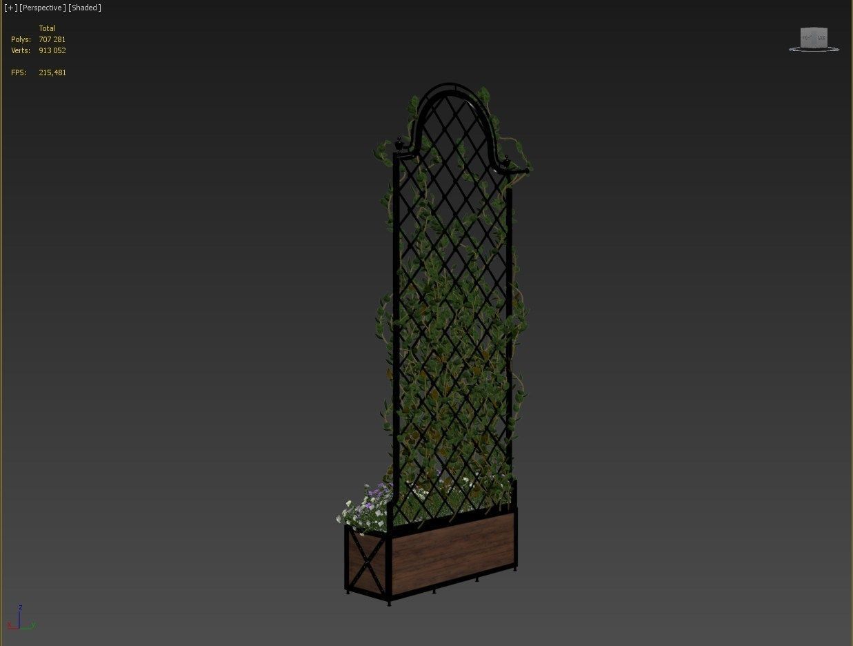 Pergola with flowers 3D model_12