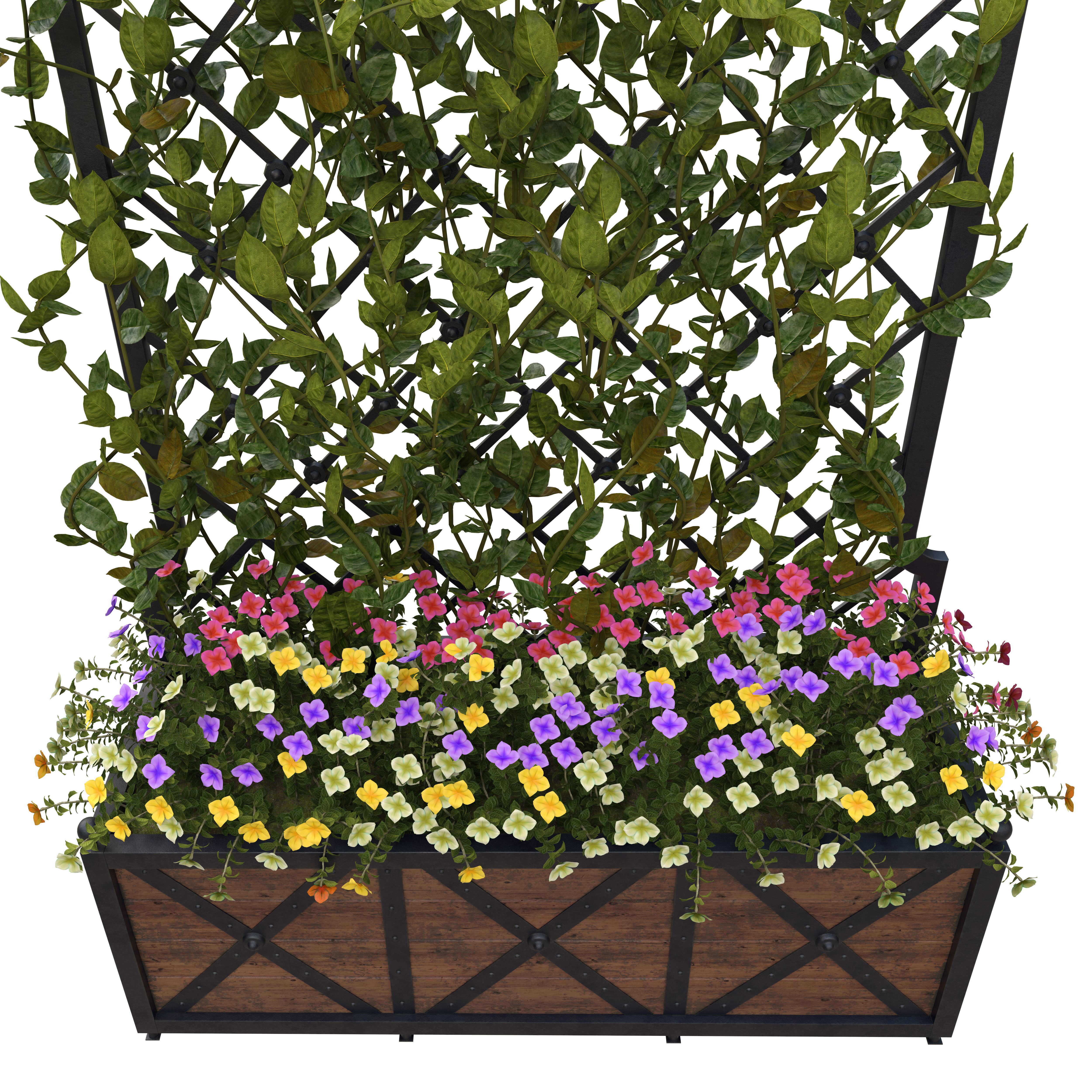 Pergola with flowers 3D model_15