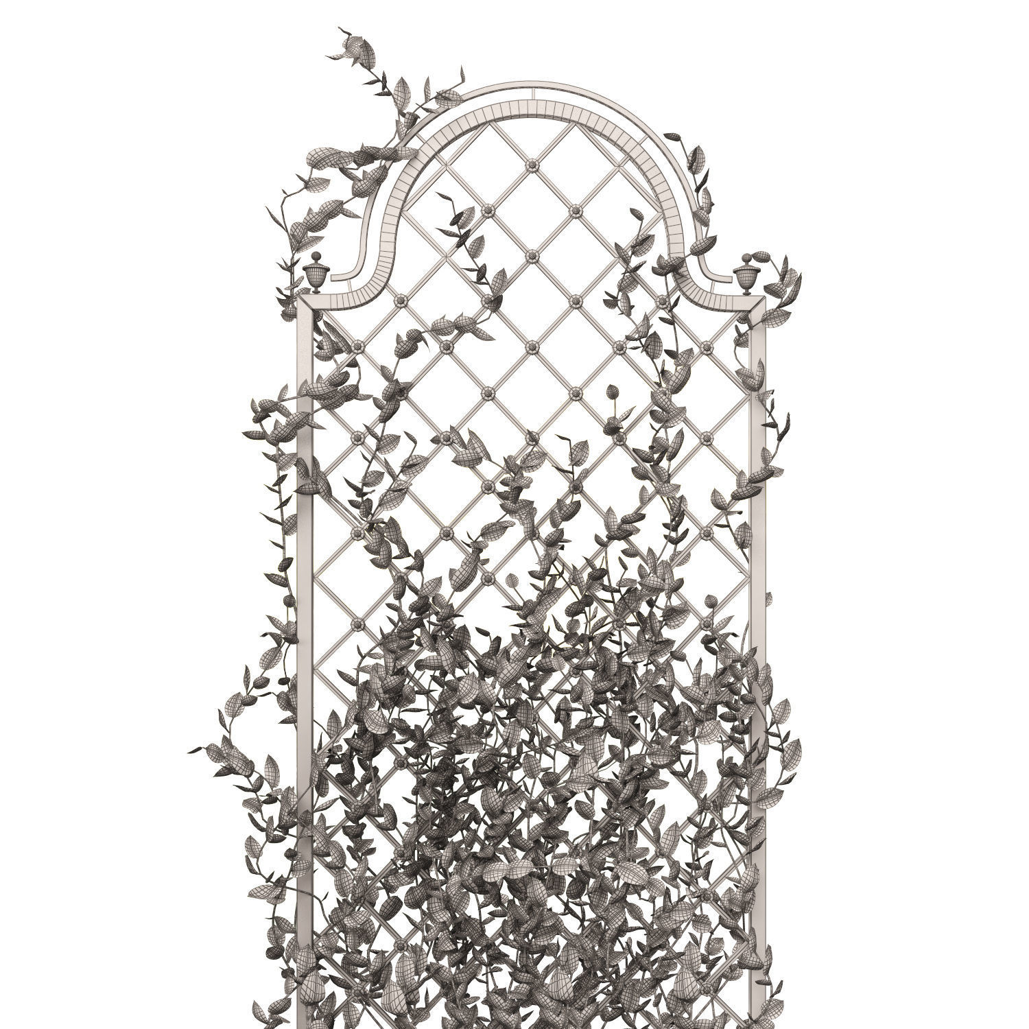 Pergola with flowers 3D model_11