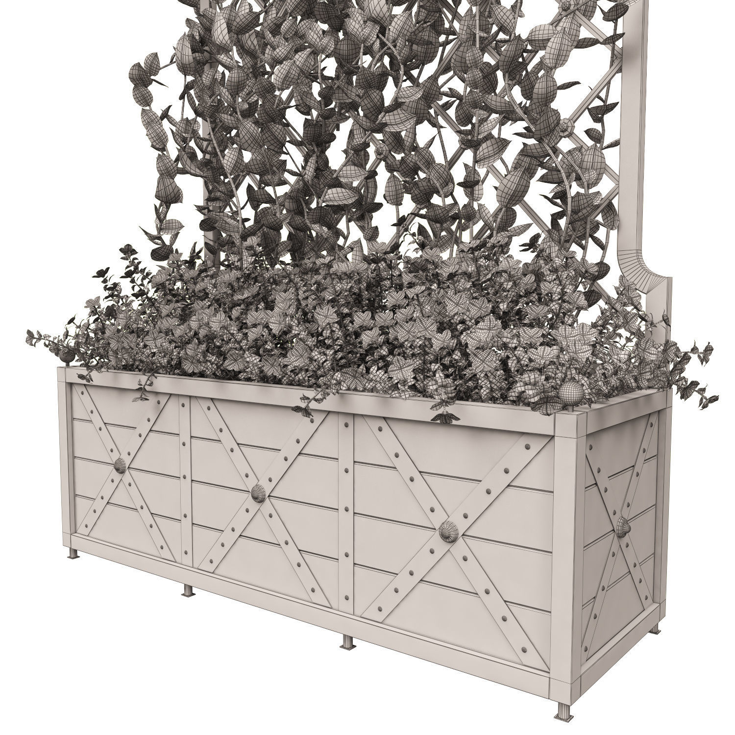 Pergola with flowers 3D model_13