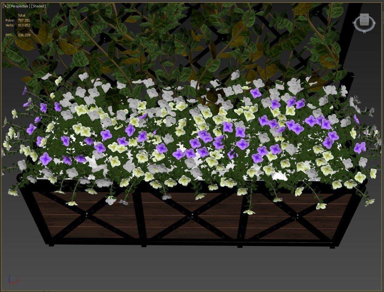 Pergola with flowers 3D model_9
