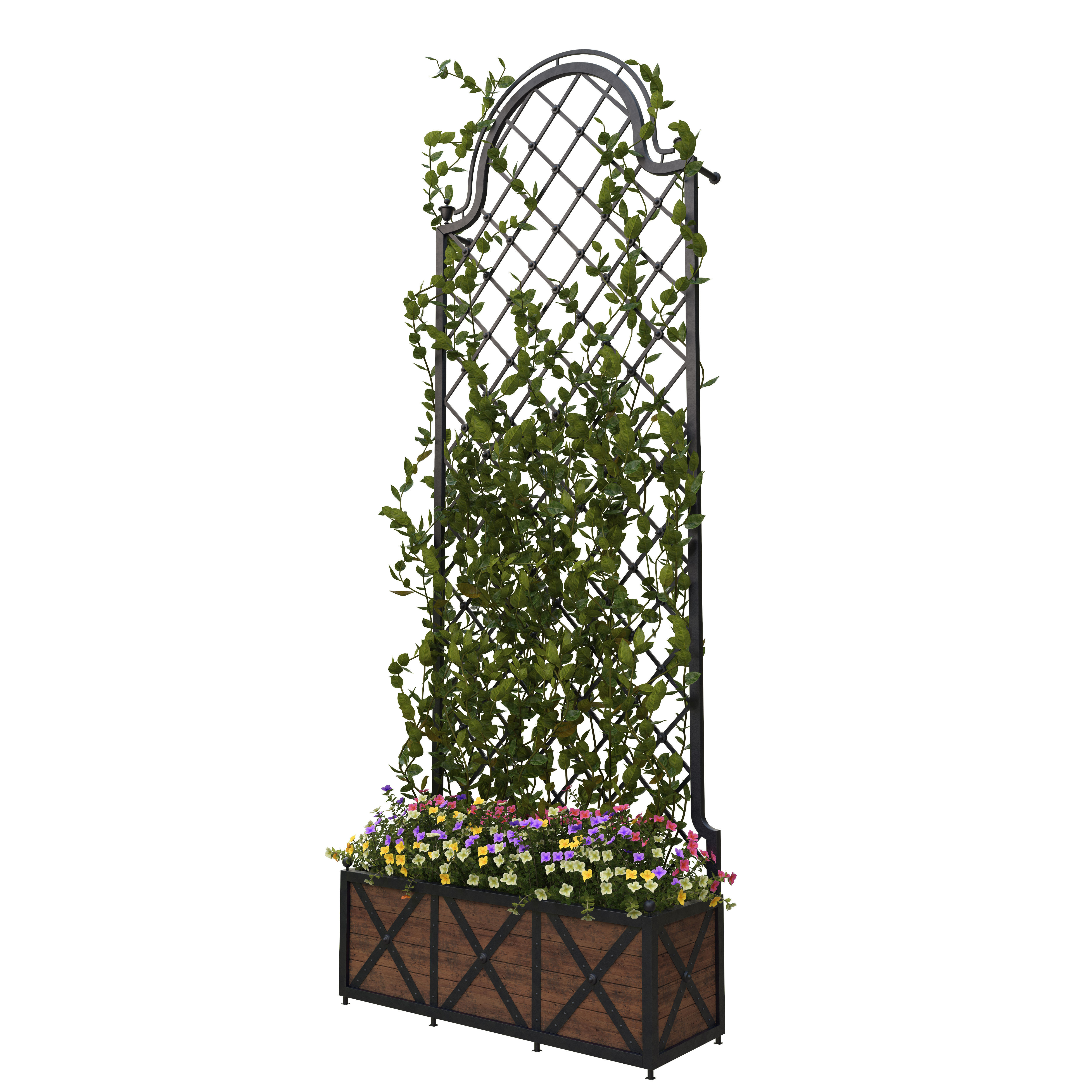 Pergola with flowers 3D model_1