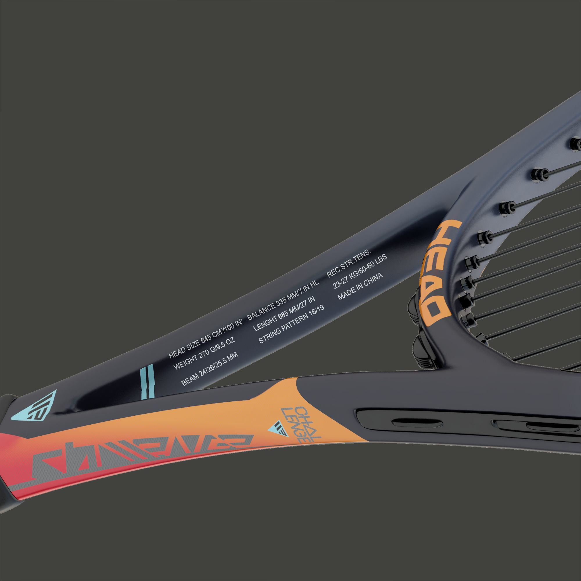 Tennis Racket Head IG Challenge Low-poly 3D model_9