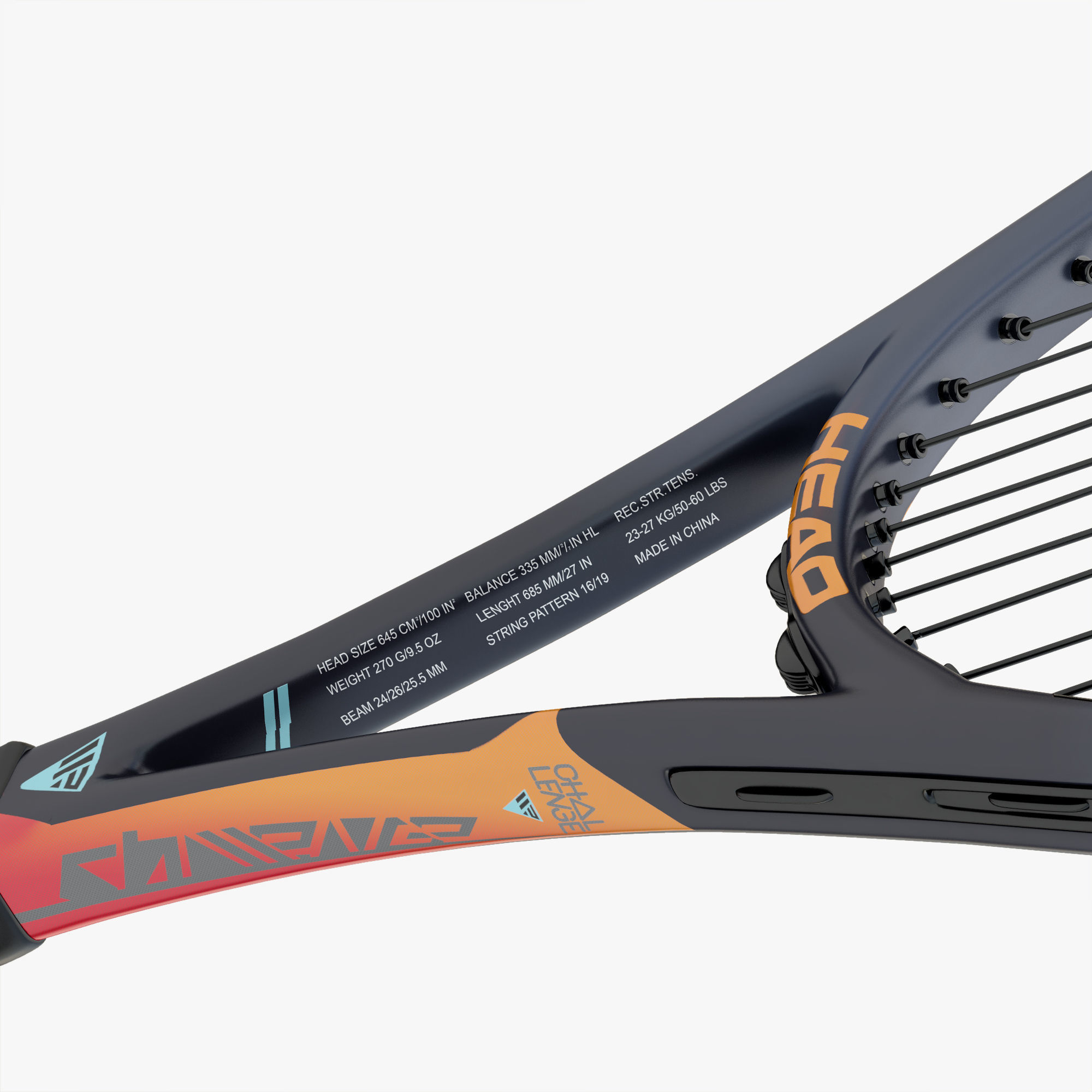 Tennis Racket Head IG Challenge Low-poly 3D model_6