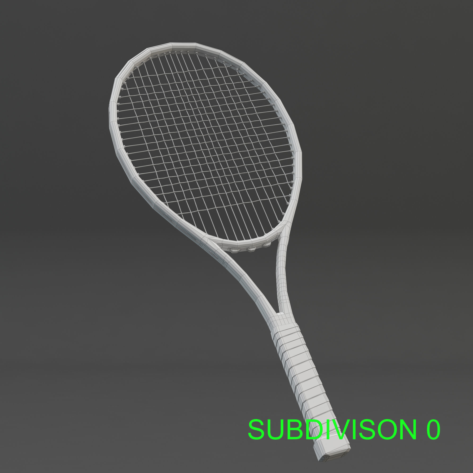 Tennis Racket Head IG Challenge Low-poly 3D model_12