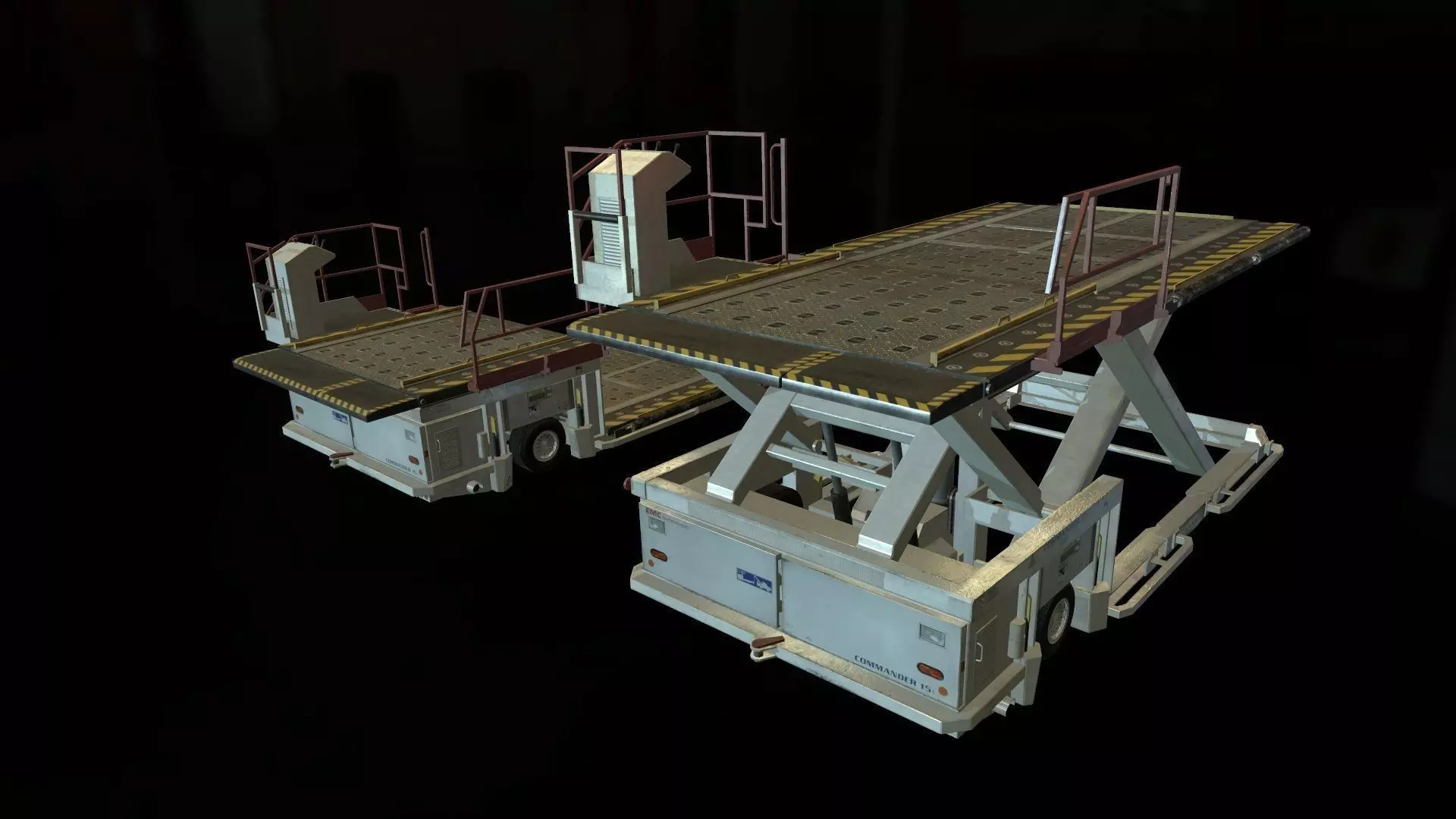 Airport Cargo Loader Low-poly 3D model_0