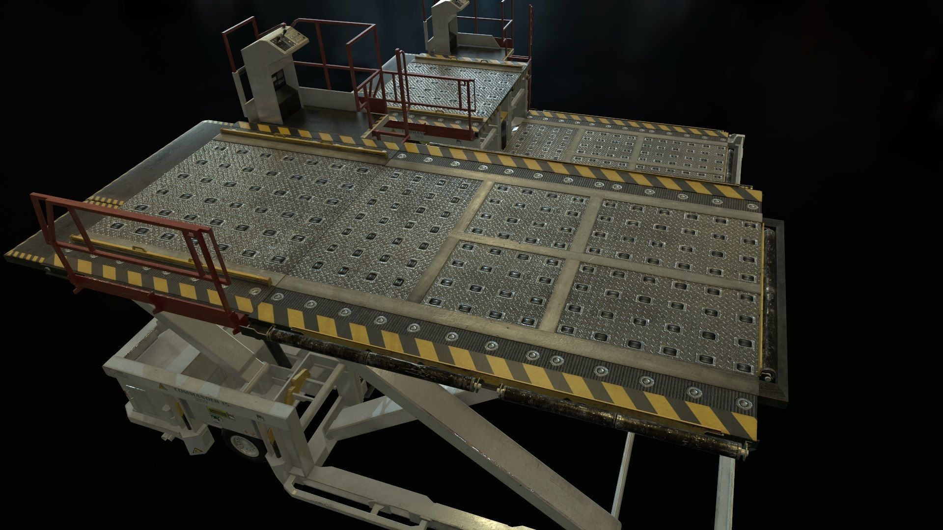 Airport Cargo Loader Low-poly 3D model_3