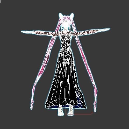 black lady sailor moon VR - AR - low-poly 3D model Low-poly 3D model_1