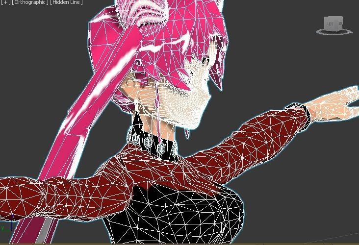 black lady sailor moon VR - AR - low-poly 3D model Low-poly 3D model_11