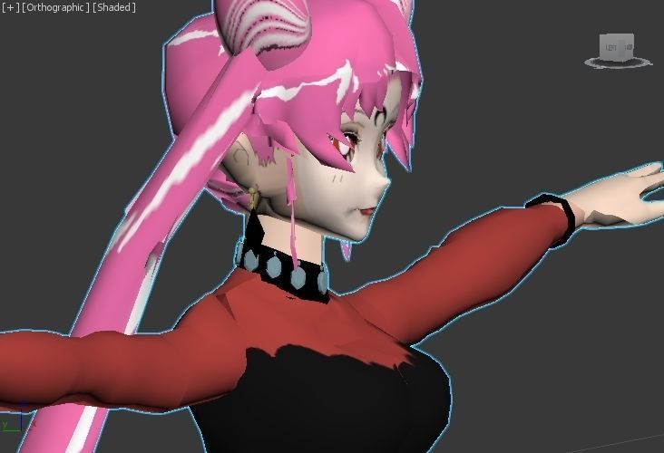 black lady sailor moon VR - AR - low-poly 3D model Low-poly 3D model_10