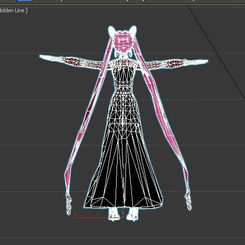 black lady sailor moon VR - AR - low-poly 3D model Low-poly 3D model_7