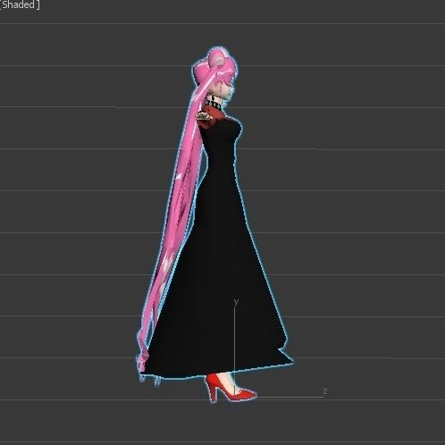 black lady sailor moon VR - AR - low-poly 3D model Low-poly 3D model_2