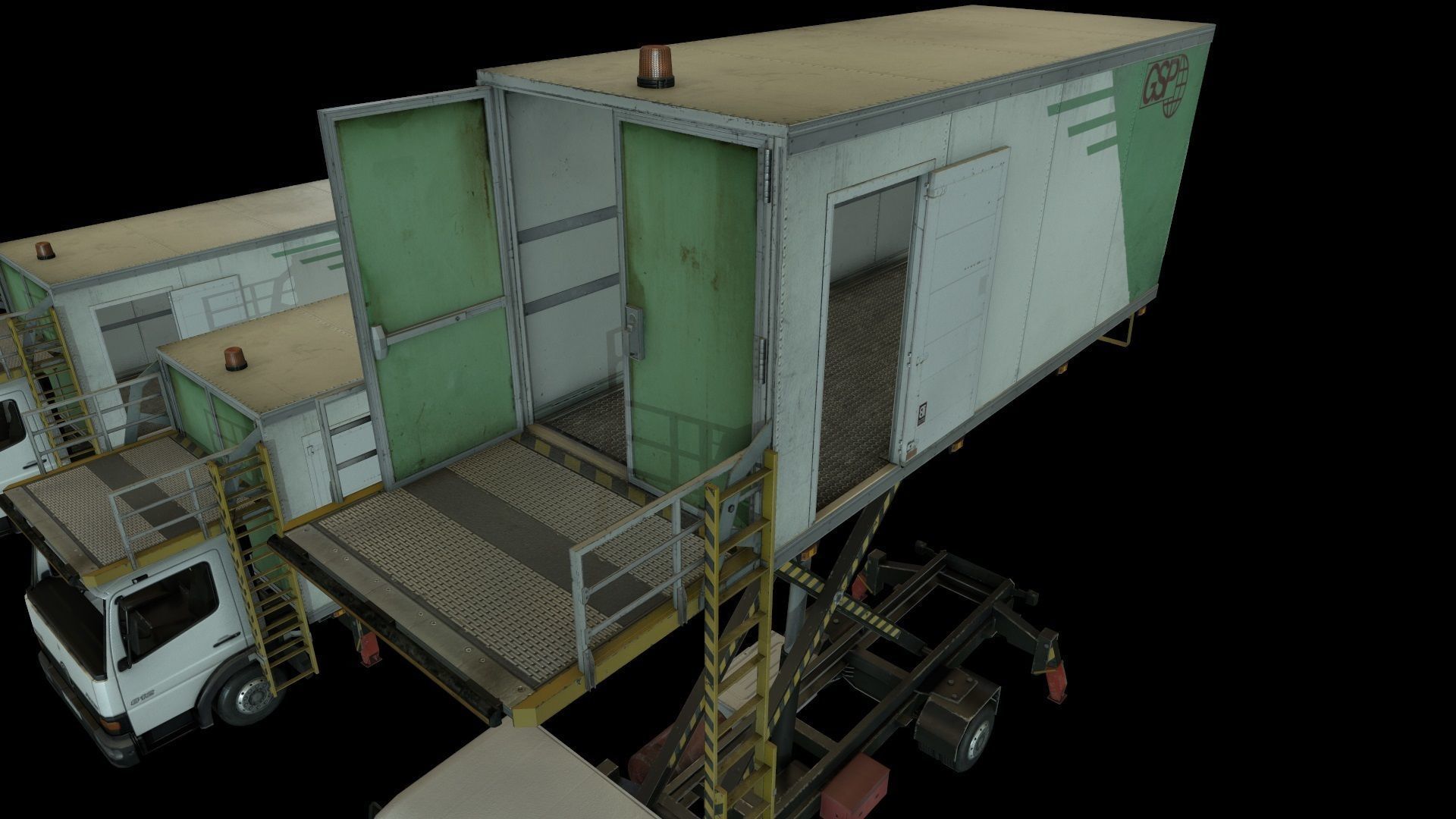 Airport Catering Truck Low-poly 3D model_3