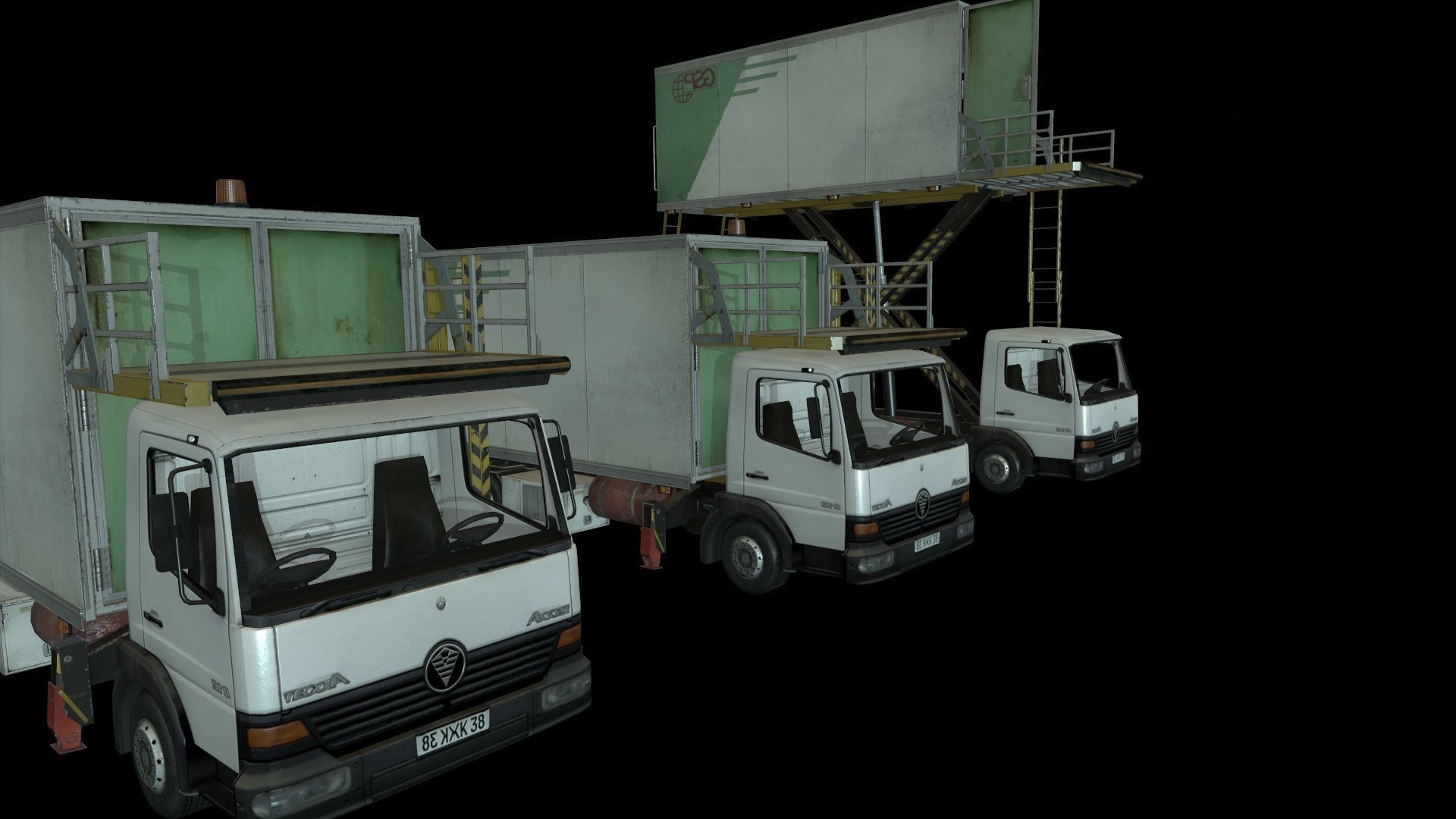 Airport Catering Truck Low-poly 3D model_5