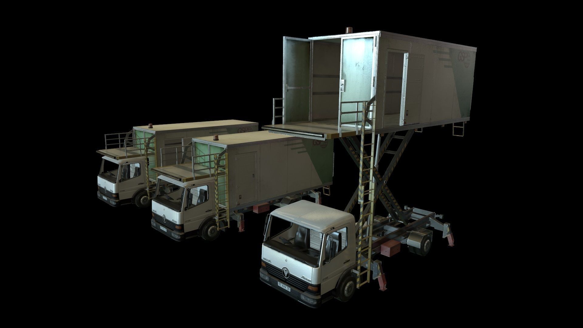 Airport Catering Truck Low-poly 3D model_1