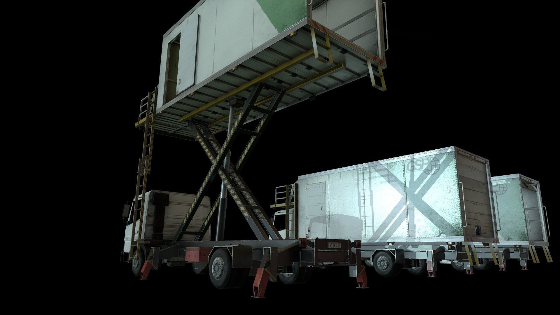 Airport Catering Truck Low-poly 3D model_2